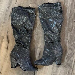 Sparkly Knee Boots Size 8.5 W
